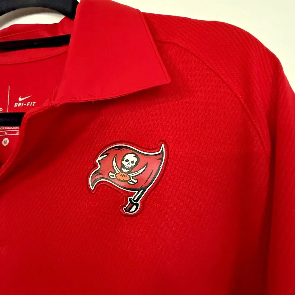 Nike Dri-FIT Tampa Bay Buccaneers Polo Shirt Mens Med Red NFL On Field Apparel